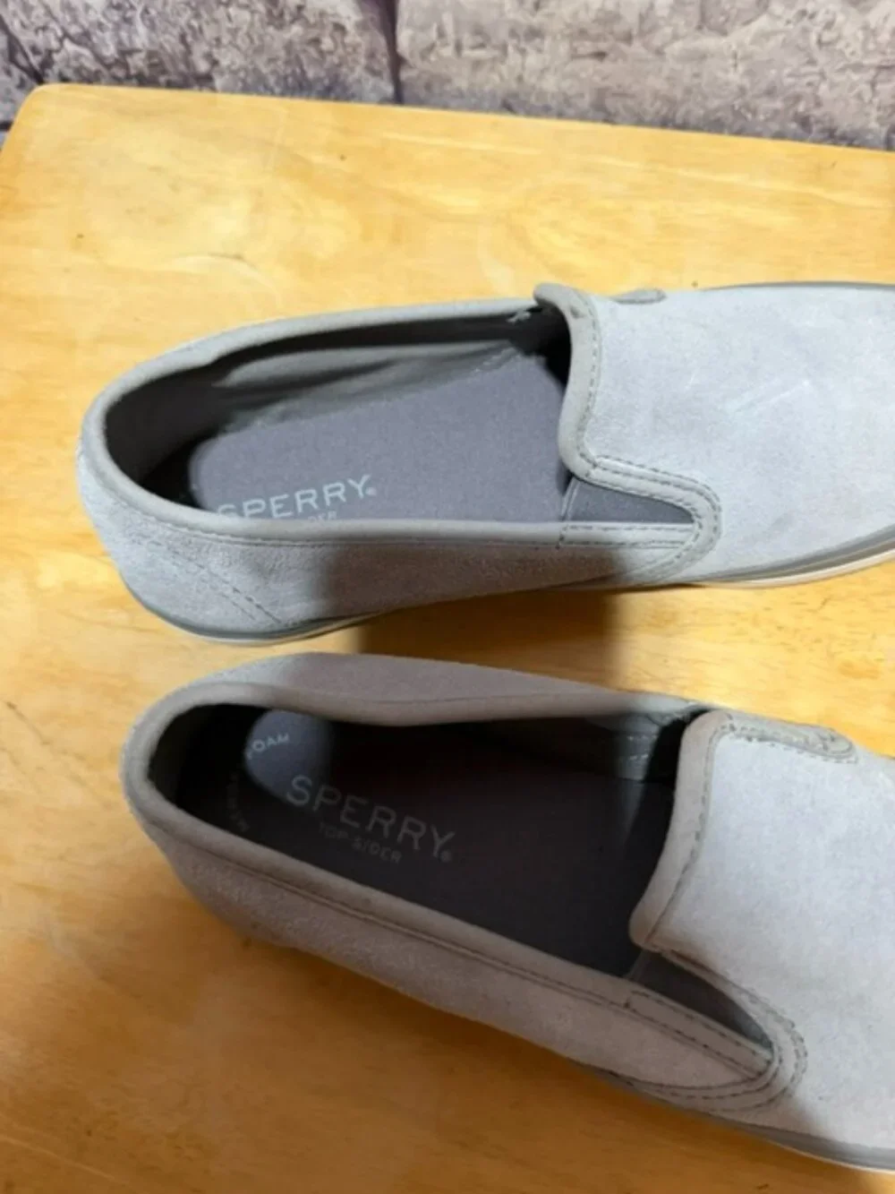 Sperry Top Sider Gray Slip On Flats Size 8